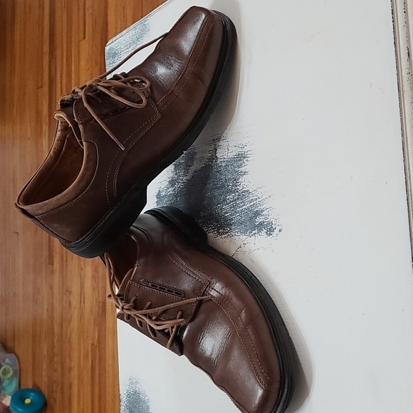 Clarks Unstructured Mens Casual Dress Shoes Brown Lace-up Size 10 EUC - Picture 8 of 11